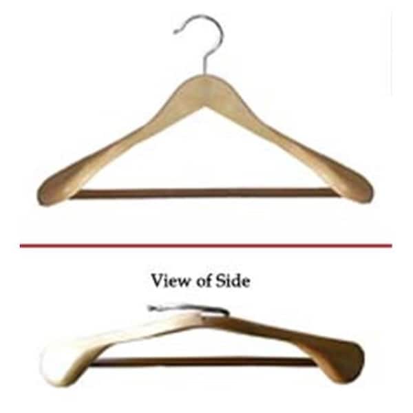 Proman LBB8851 Libra Wide Shoulder Suit Hanger with PVC Ribbed Bar - 12 hangers